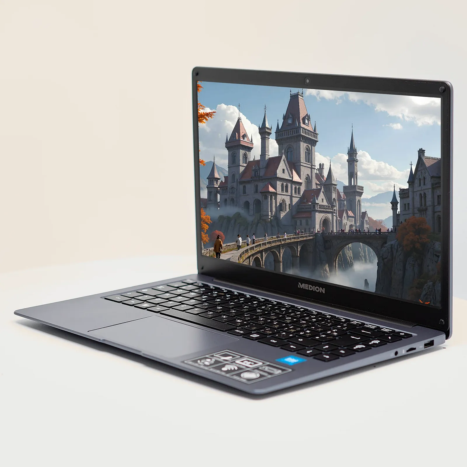 Ноутбук 14" Medion (Lenovo Group) Akoya E14223 | 10-е покоління Intel Celeron N4120 | RAM DDR4 4 ГБ | eMMC 128 ГБ | Intel UHD Graphics 600 | АКБ до 9 годин | Wi-Fi 5.0 | Bluetooth 5.1 | Win11 (5106), фото №2