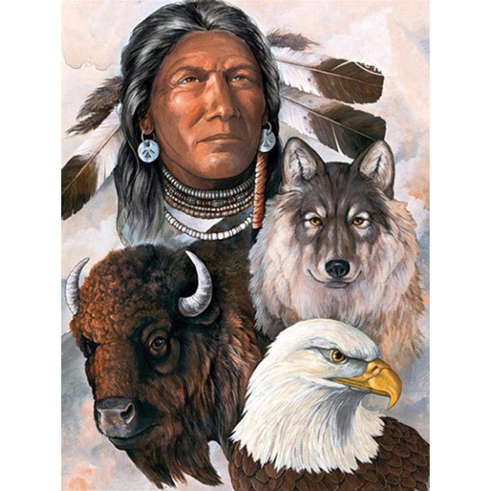 Пазл Adult Classic Native American Eagle Wolves 1000 элементов 38 x 26 см, фото №1
