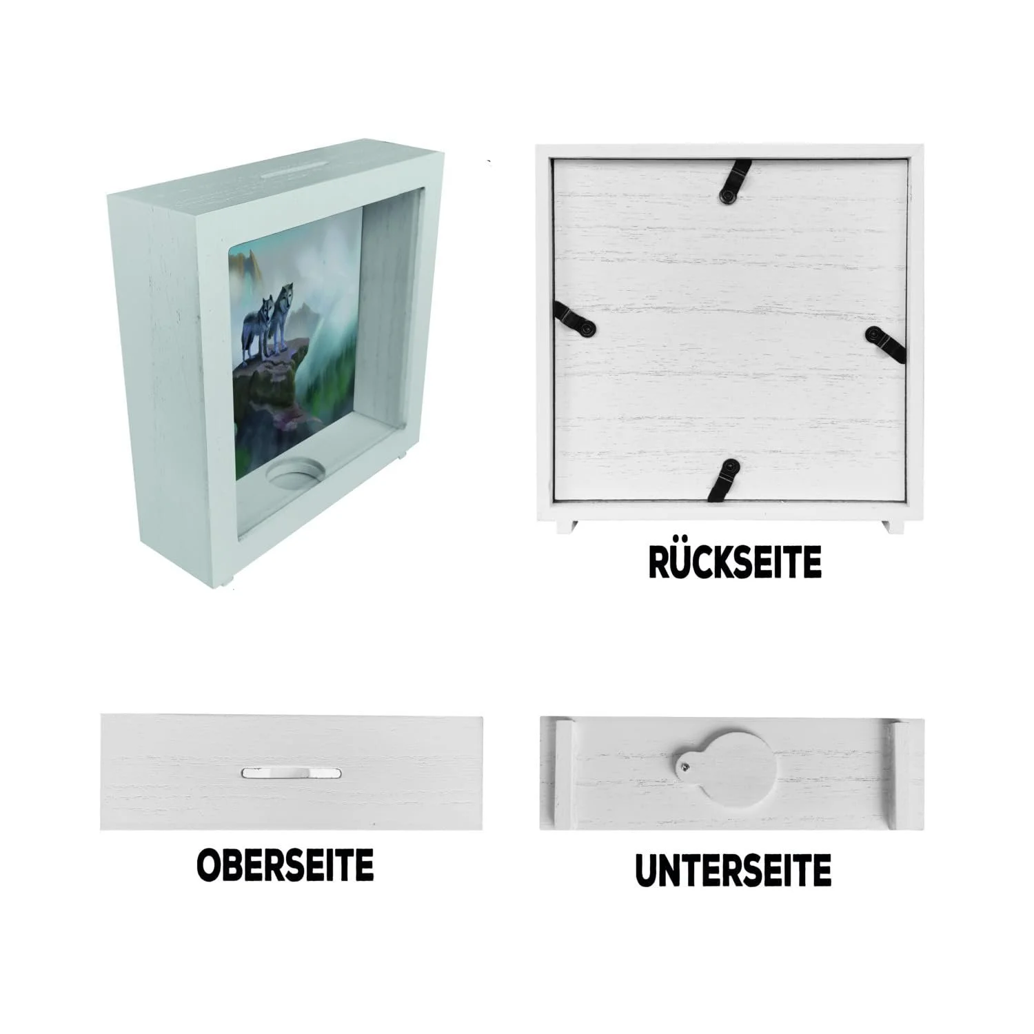 Скарбничка Wolf Frame дерев'яна Пара вовків, фото №6