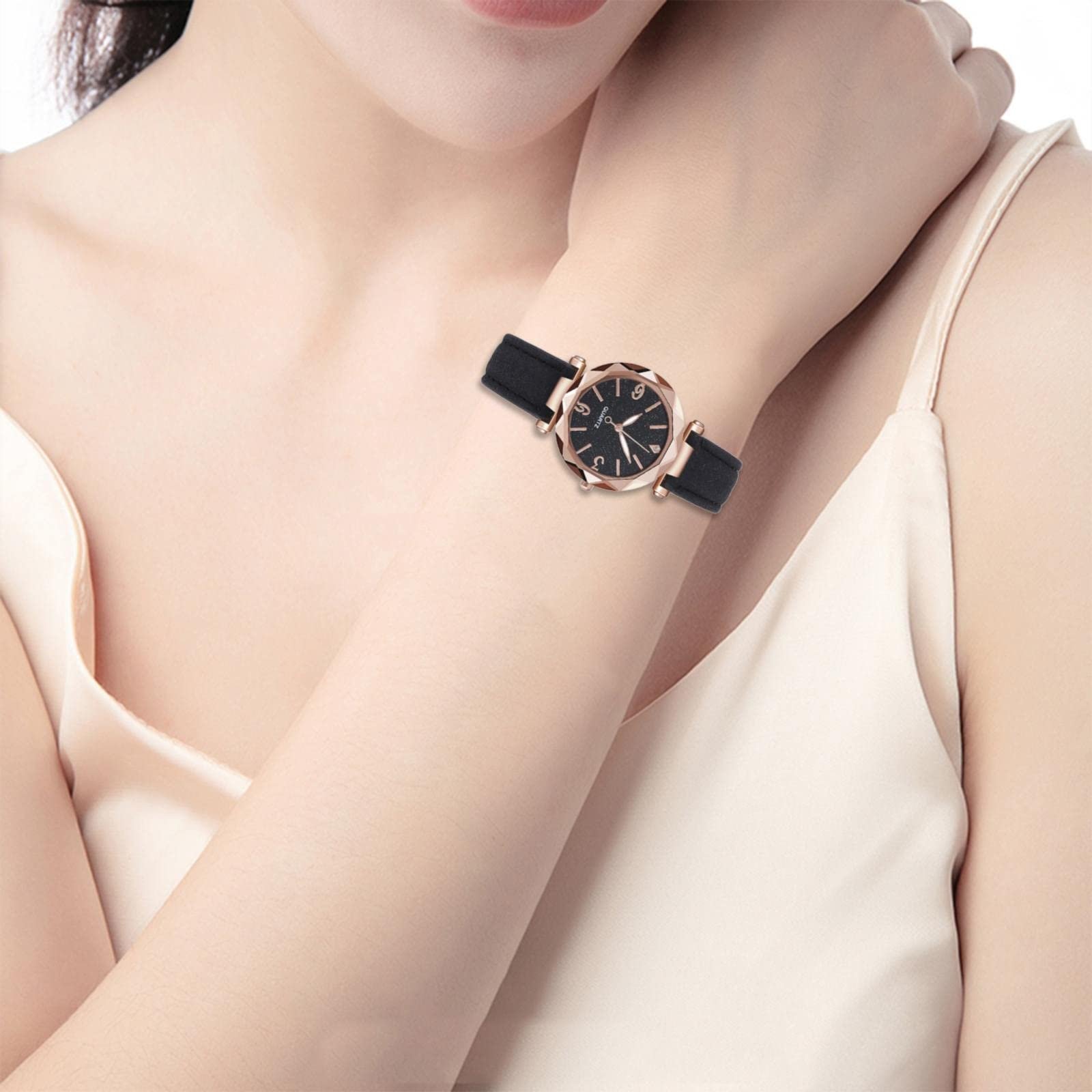 Унисекс аналоговые кварцевые часы Generisch простые женские часы для учеников средней школы ремешок, фото №6