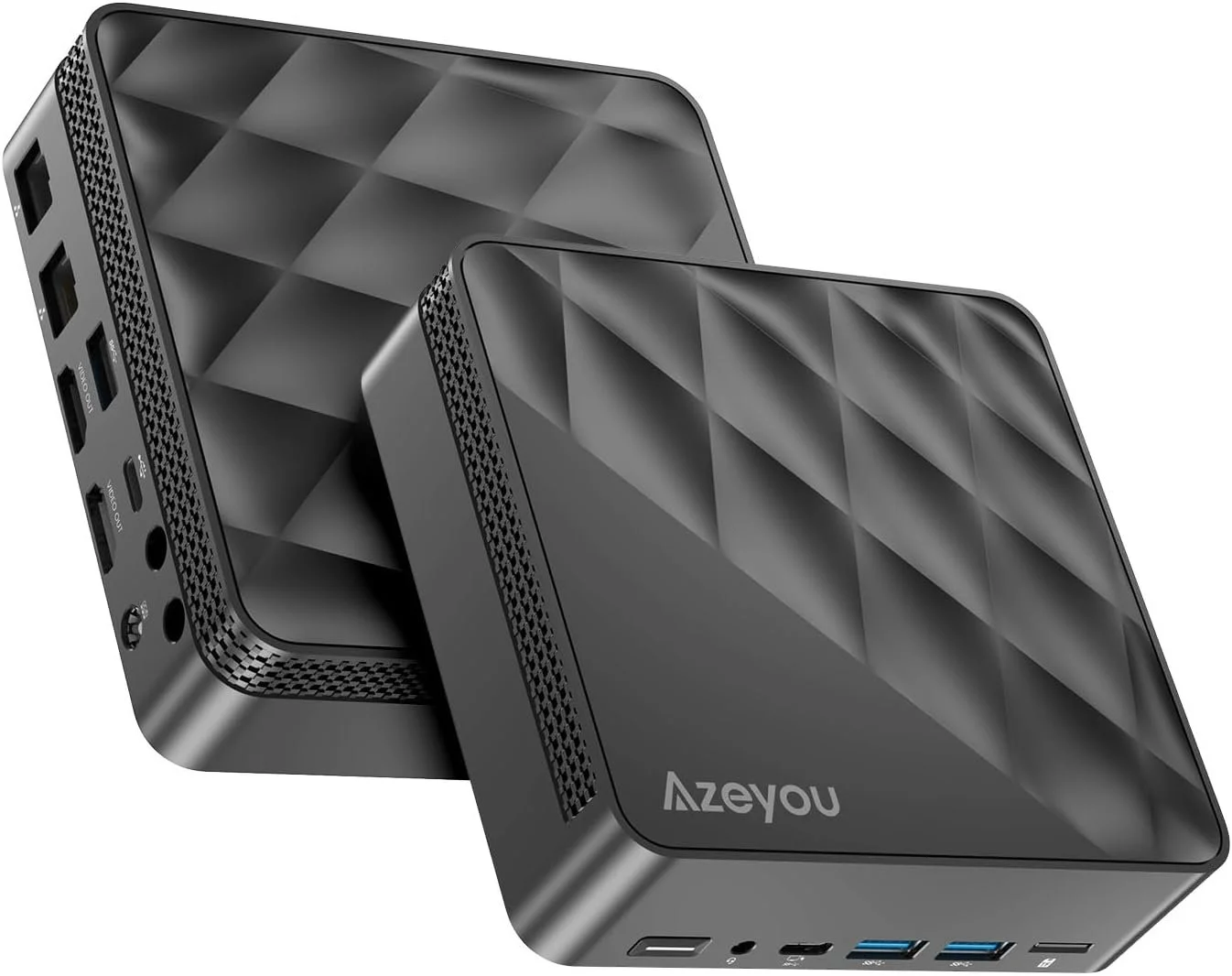 Міні ПК Azeyou / Intel N100 / RAM 16GB / SSD 512GB / 2 x HDMI / 2 x LAN / Wi-Fi 6 / Bluetooth 5.2 / Windows 11 / Чорний, фото №1
