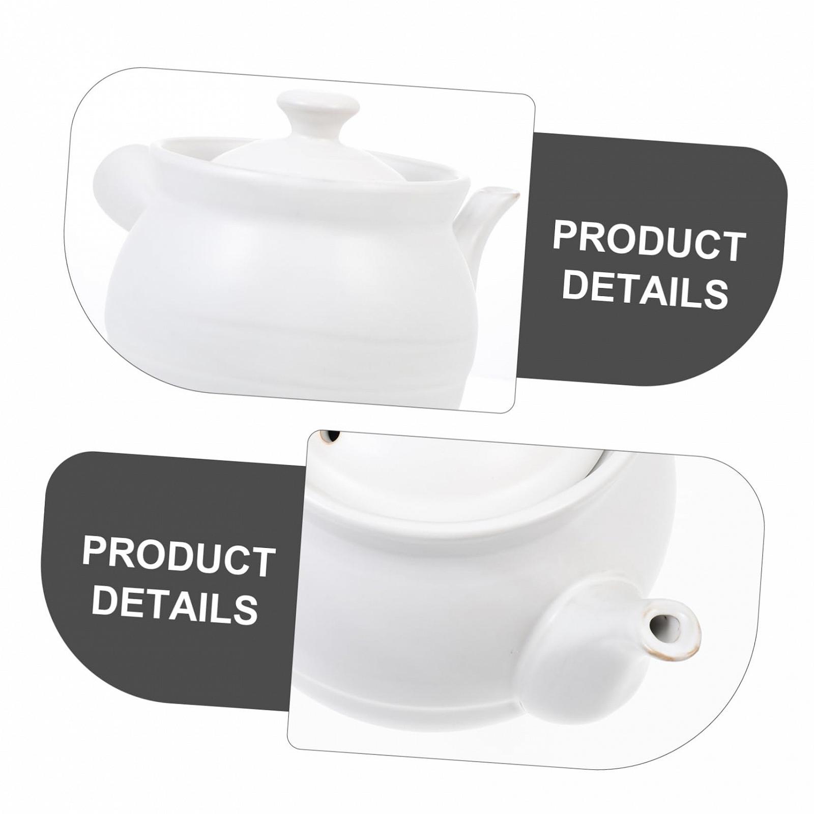 Горшок керамический GALPADA для приготовления лекарств с носиком и термоизоляционной ручкой, фото №3