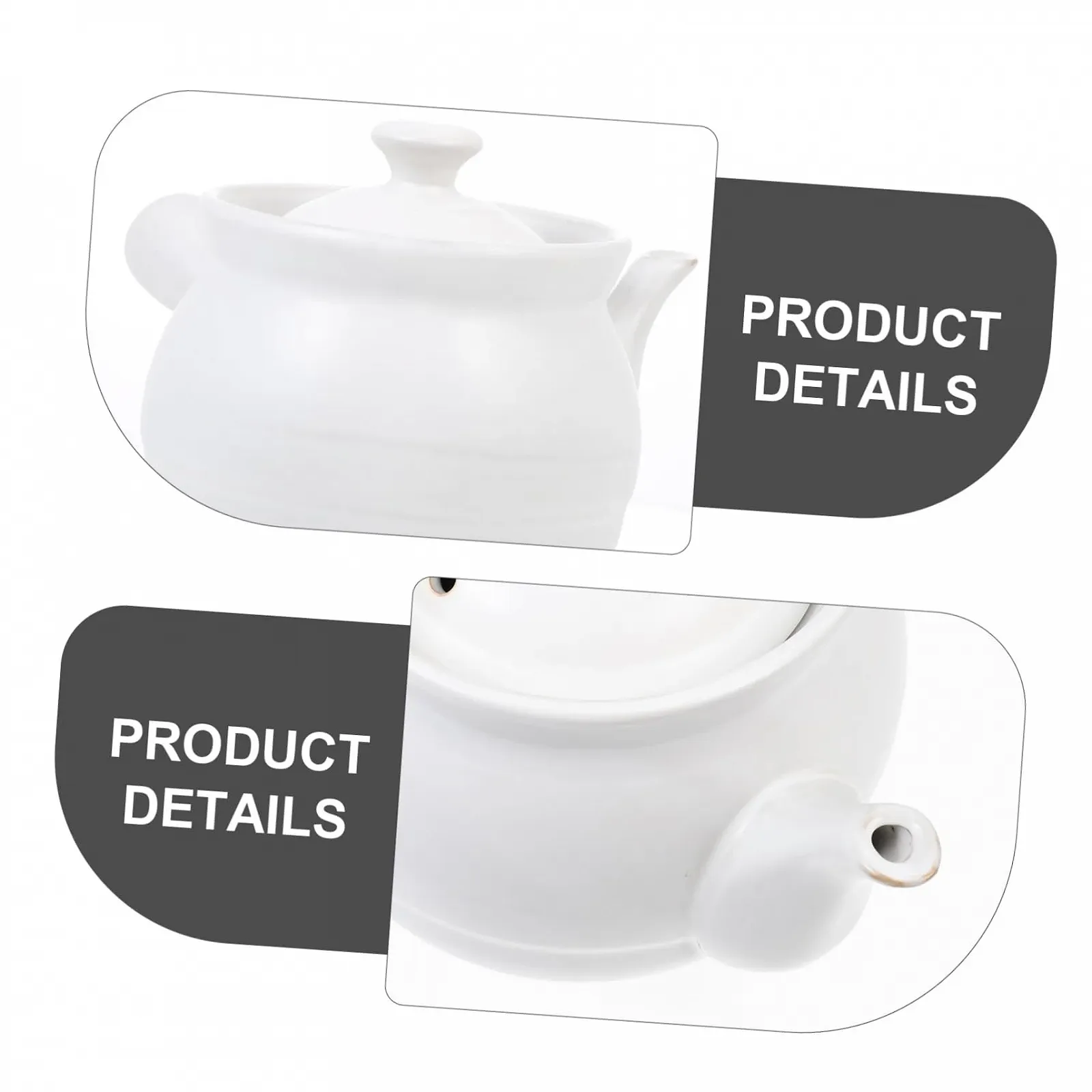 Горшок керамический GALPADA для приготовления лекарств с носиком и термоизоляционной ручкой, фото №3