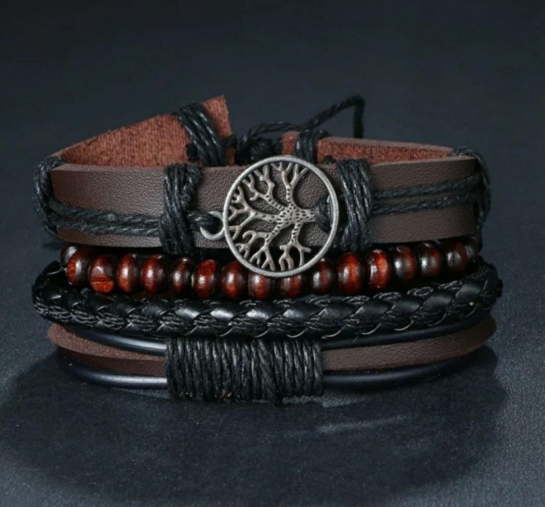 Набір браслетів з екошкірою Дерево життя, фото №1