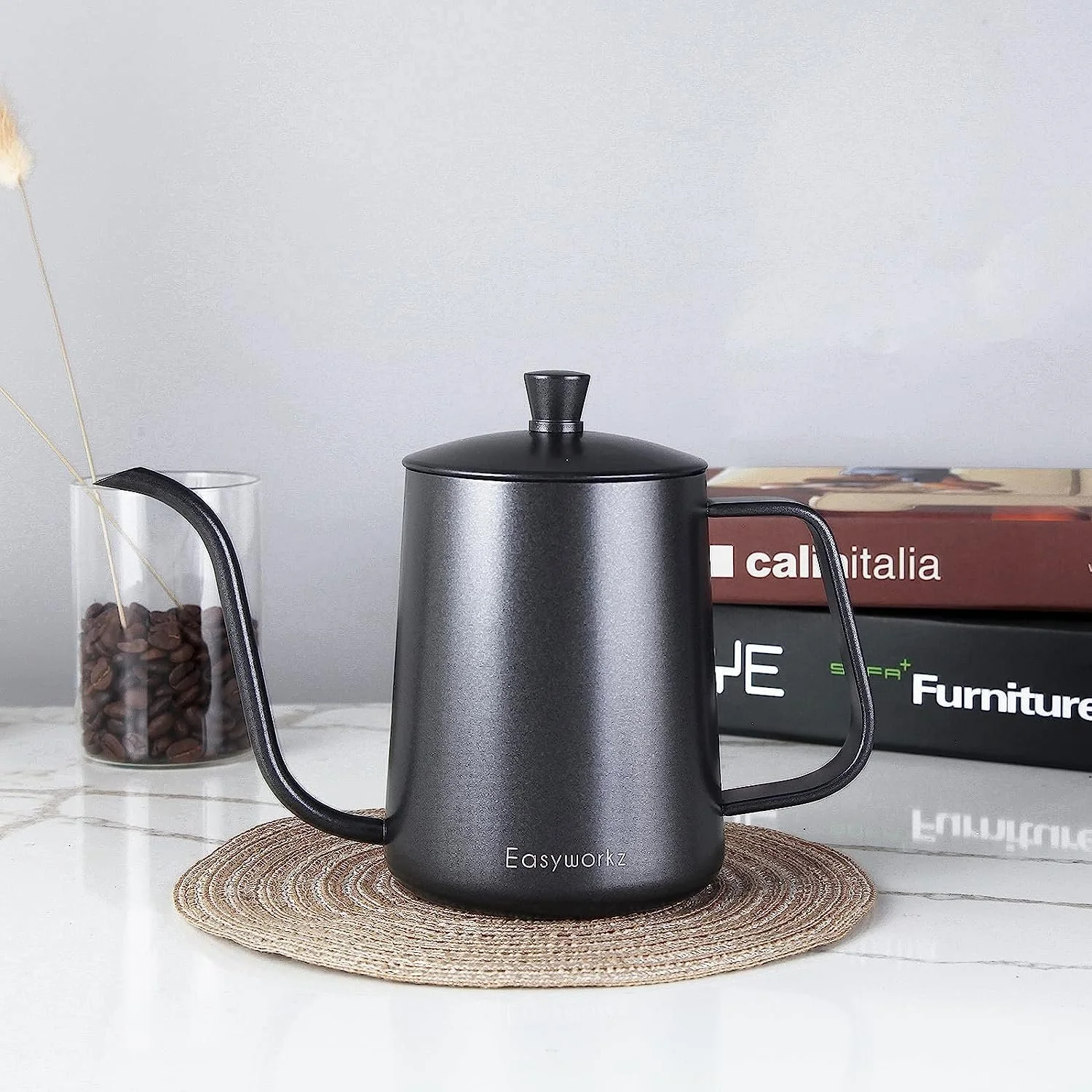 Чайник для заварювання кави з термометром Easyworkz Gage, нержавіюча сталь 304, 600 мл, з довгим вузьким носиком для ручного приготування кави, фото №8 Чайник для заварювання кави з термометром Easyworkz Gage, нержавіюча сталь 304, 600 мл, з довгим вузьким носиком для ручного приготування кави, фото №8