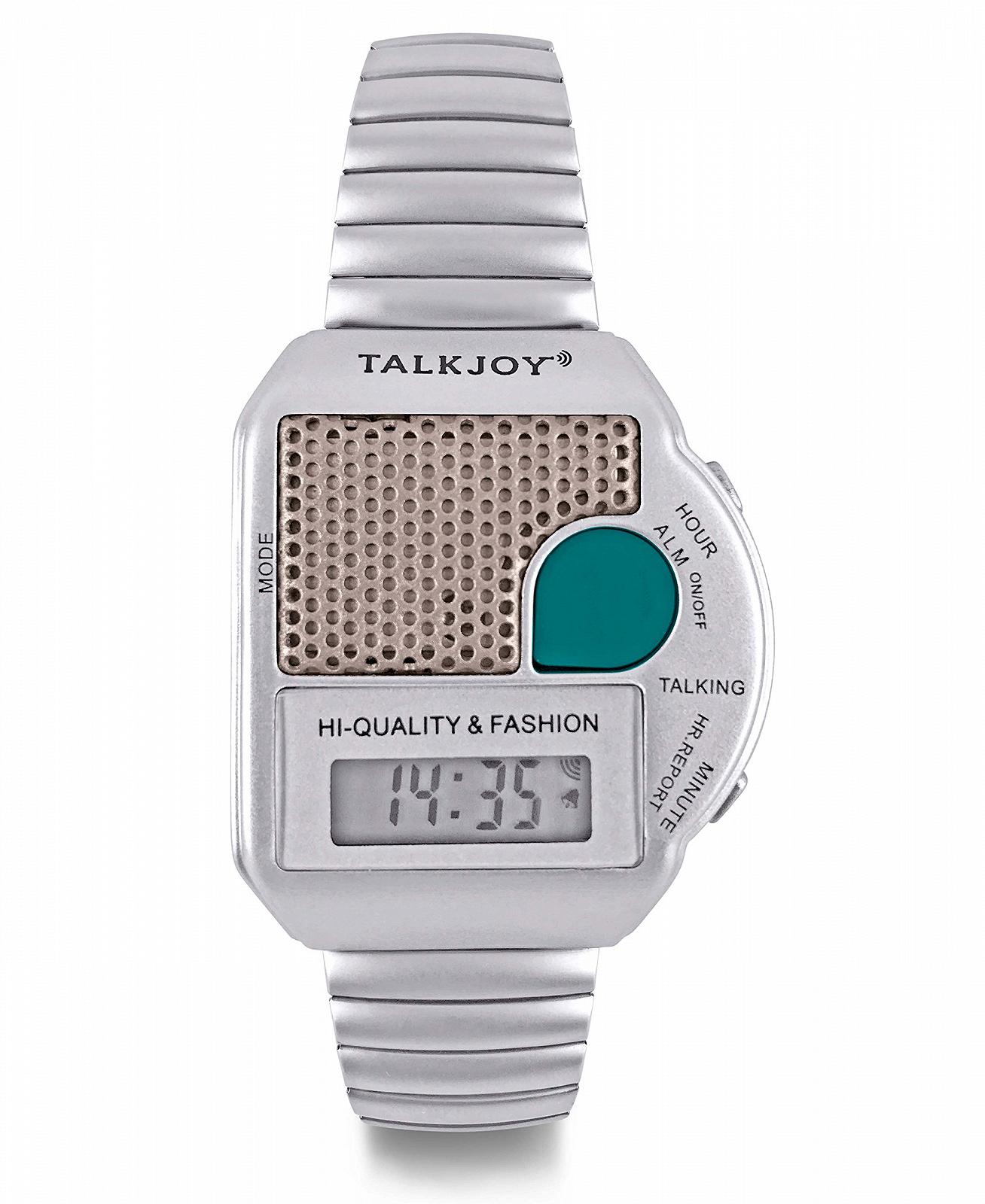 Часы TalkJoy Professional Metal Strap Talking Watch Blind Clock Alarm Clock Voice Output Time Announcement Visually Impaired Button Press, фото №1