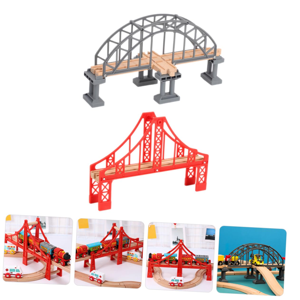 Мост VICASKY 2 Railway Bridge Model Деревянная Перекрестная Игрушка Пластик, фото №3