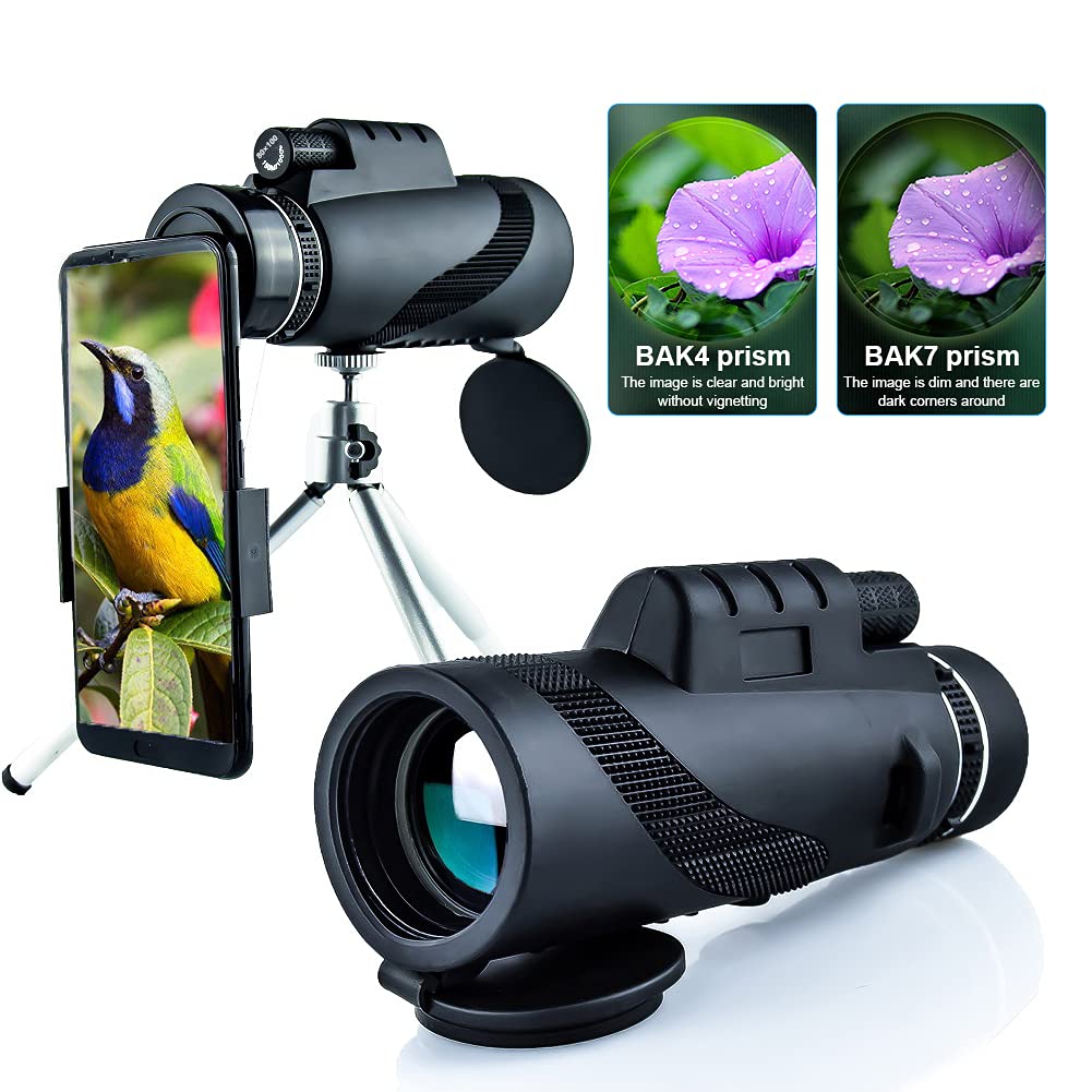Монокуляр HD 40 x 60 / 80 x 100 з тримачем для смартфона та металевим штативом FMC BAK4 Prism, фото №6