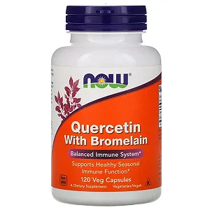 Кверцетин с Бромелайном Quercetin with Bromelain Now Foods 120 вегетарианских капсул - Фото 1