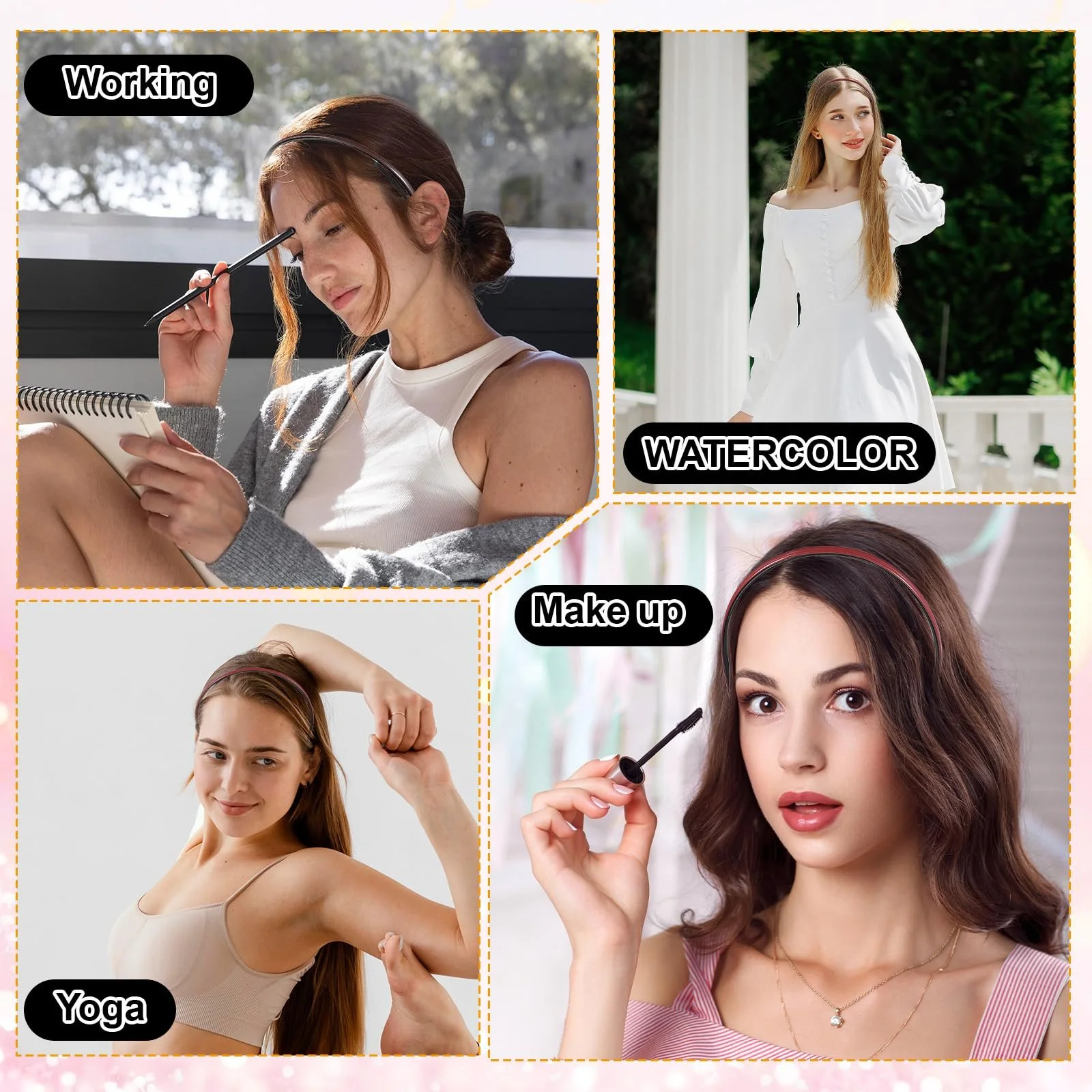 Обруч Шкіряний Тонкий Однотонний, фото №4