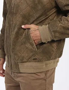 Чоловіча куртка-бомбер Guess Коричневий - L synthetic.ua - Фото 1