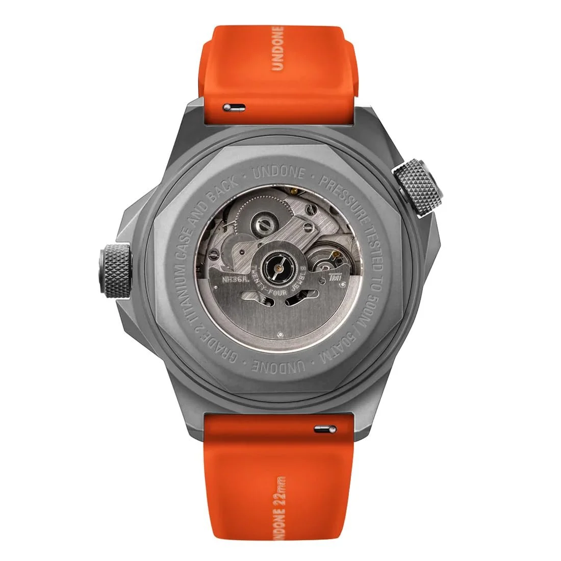 Часы Автоматические Undone Aqualume Orange Титан Силикон Ткань Белый Сапфир Мужские Песок Спортивные, фото №2 Часы Автоматические Undone Aqualume Orange Титан Силикон Ткань Белый Сапфир Мужские Песок Спортивные, фото №2