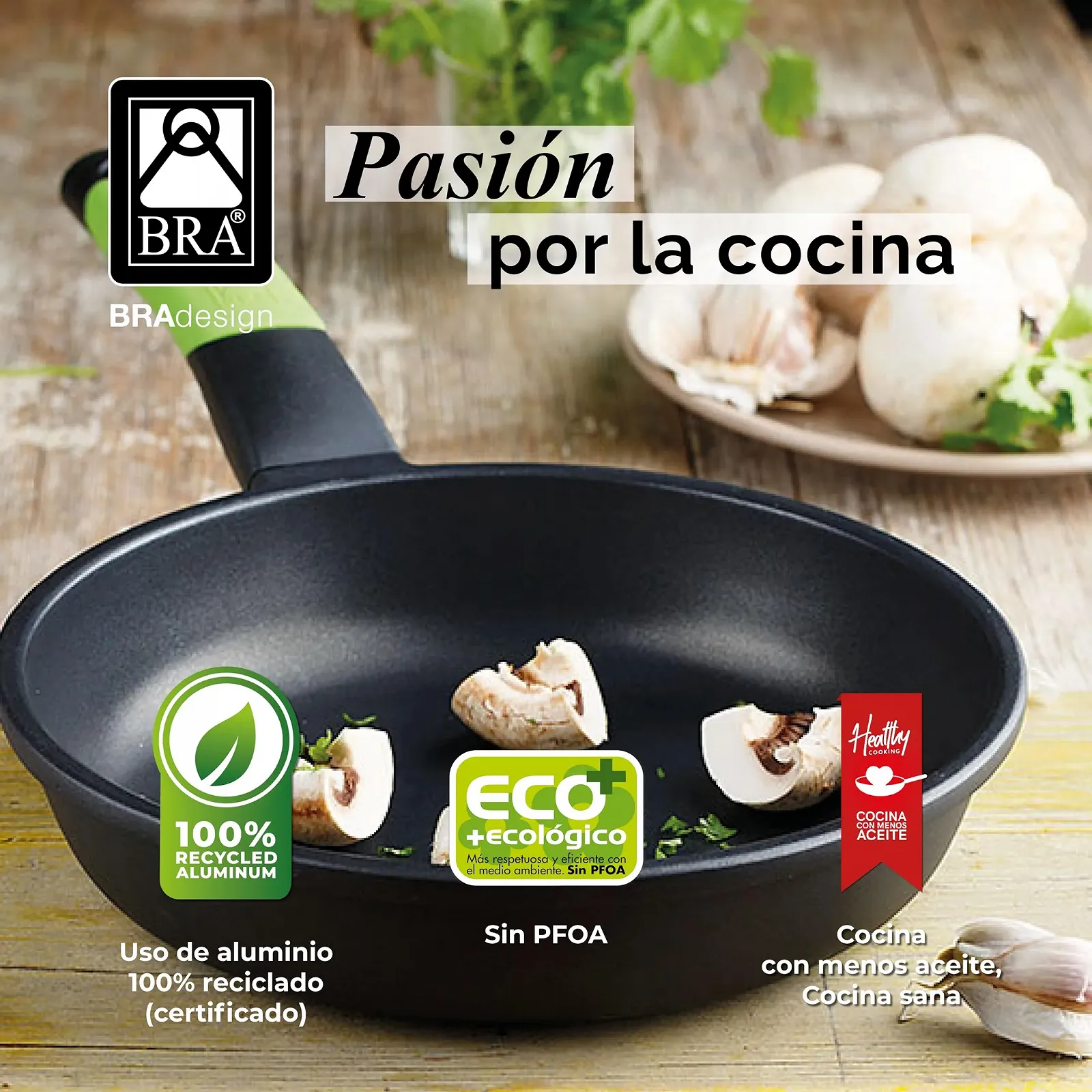 Сковорідка-вок Bra Prior 26 см, чорна, фото №5