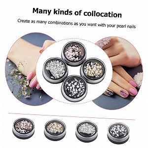 Украшения для ногтей 4 коробки Маникюрные бусины Бусины для дизайна ногтей Накладные ногти Украшения для ногтей synthetic.ua - Фото 1