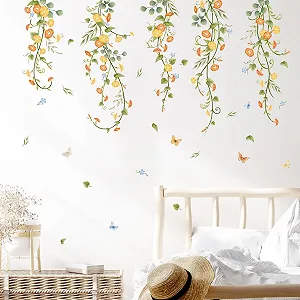 Наклейка на стіну Supzone Flowers Жовта квітка в'юнка 125 x 85 см - Фото 1