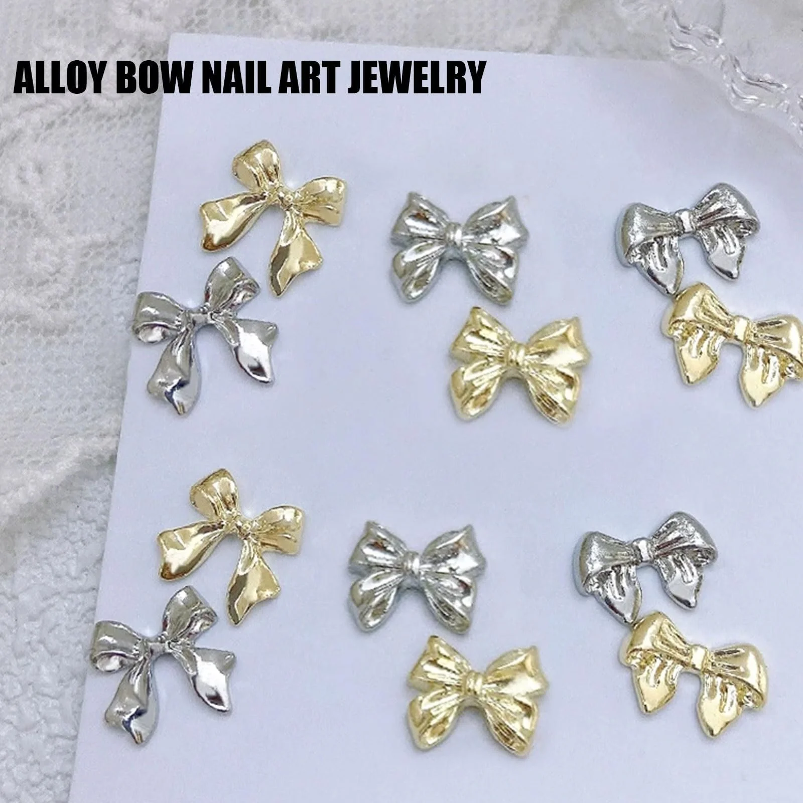 Бантики, Набір 60 шт, Золоті Срібні, фото №3