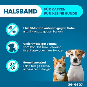 Набір нашийників Seresto від кліщів та бліх для малих собак від 8 кг та для котів 7-8 місяців захисту synthetic.ua - Фото 1