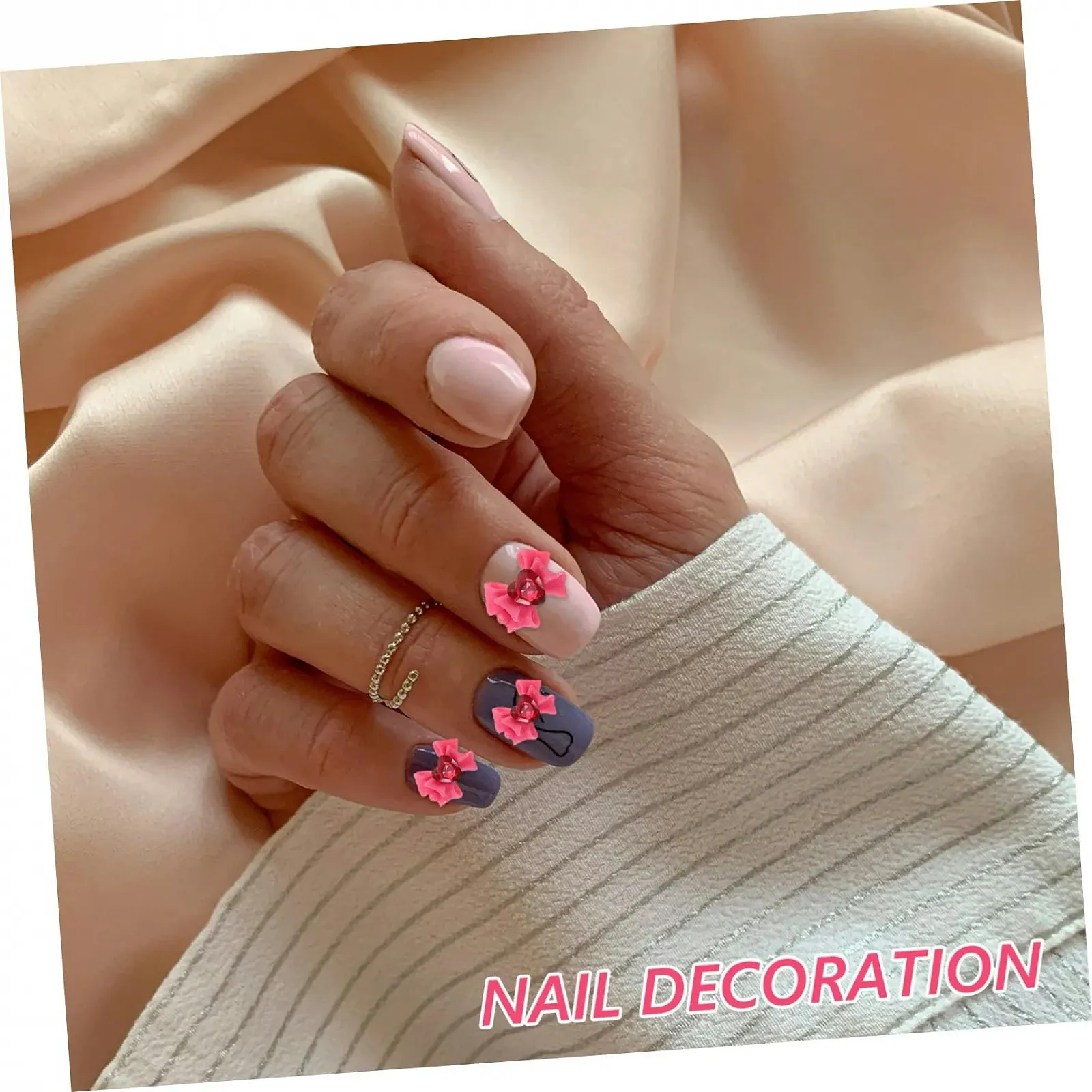 Украшение для ногтей Бантик Beavorty 120 шт., розовый, фото №2 Украшение для ногтей Бантик Beavorty 120 шт., розовый, фото №2