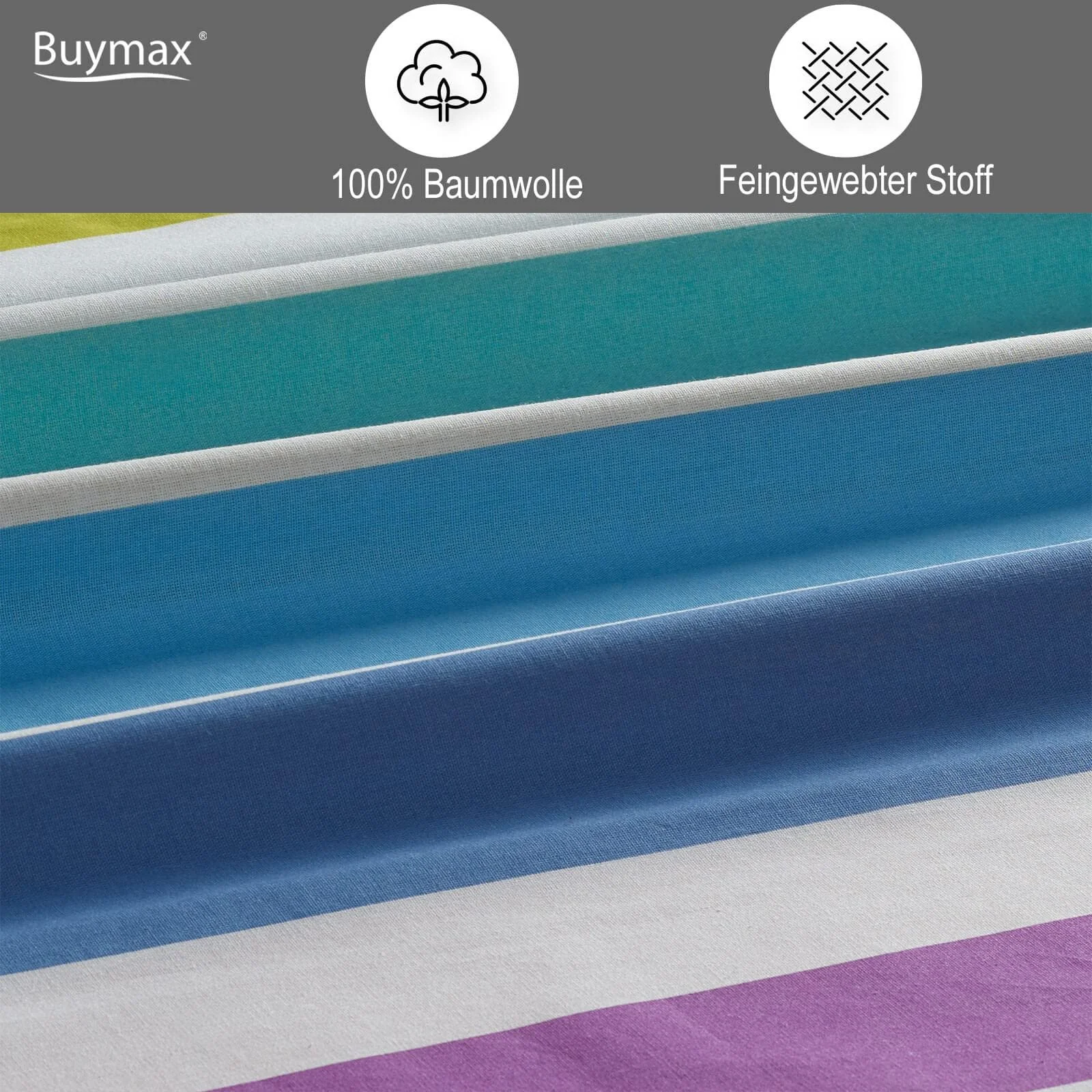 Постільна білизна Buymax Renforcé Cotton 135 x 200 см, двокомпонентний набір, покривало на ковдру з 1 наволочкою 80 x 80 см, фото №3