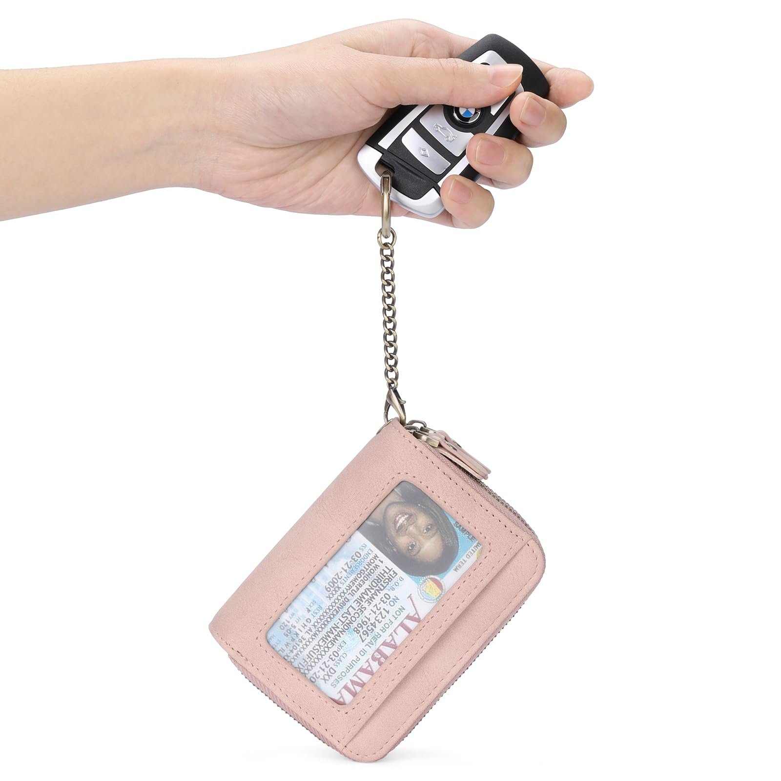 Кошелек GAEKEAO Маленький Кожаный с RFID защитой Розовый, фото №7