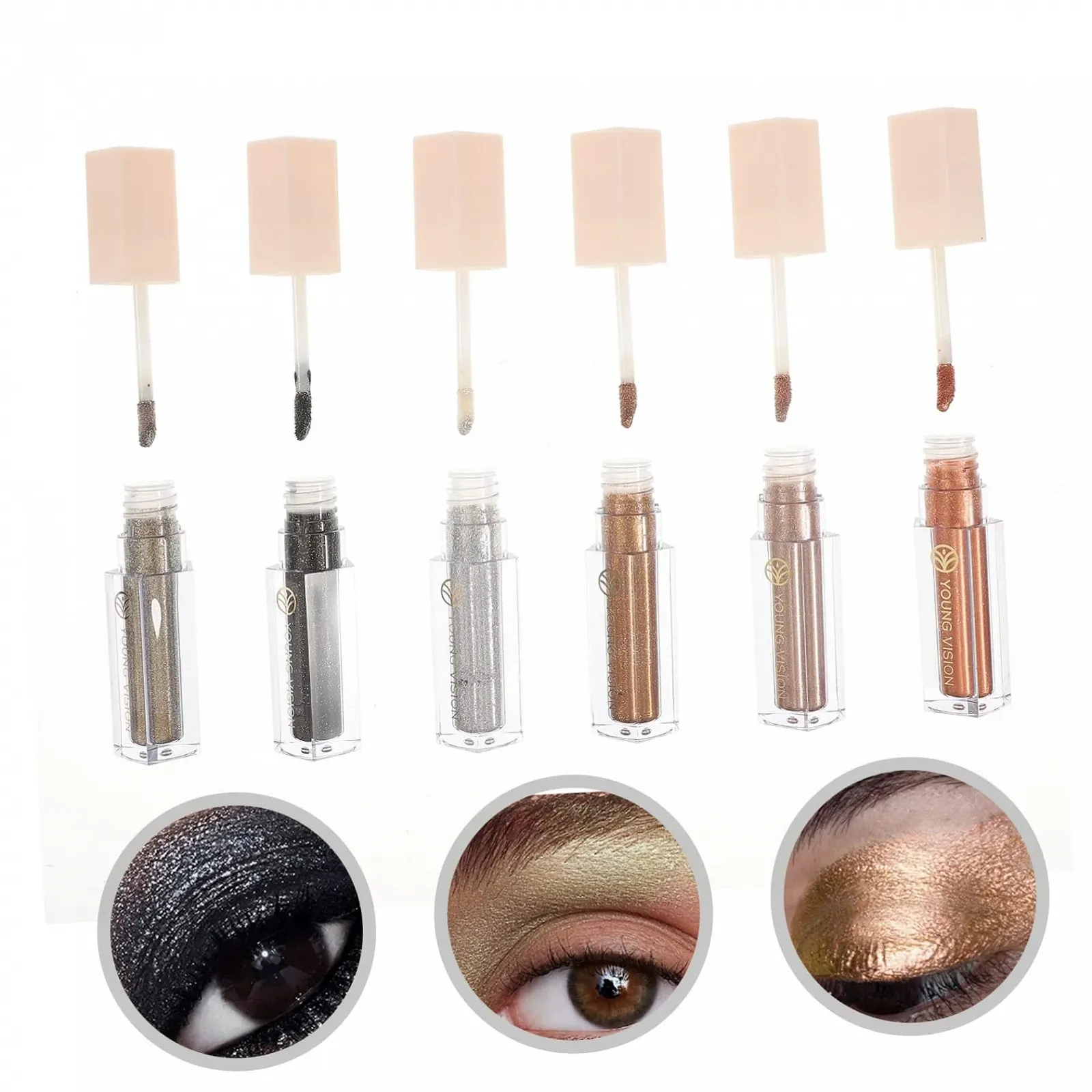 Набор теней для век minkissy, с блестками, стойкие, фото №6 Набор теней для век minkissy, с блестками, стойкие, фото №6