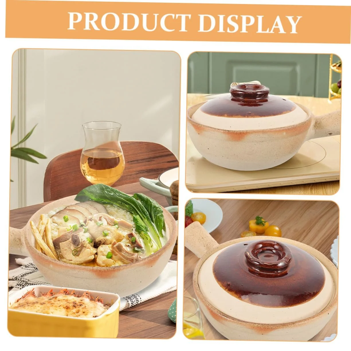 Кастрюля Garneck Керамическая с крышкой для супов и тушения Легкая очистка, фото №4