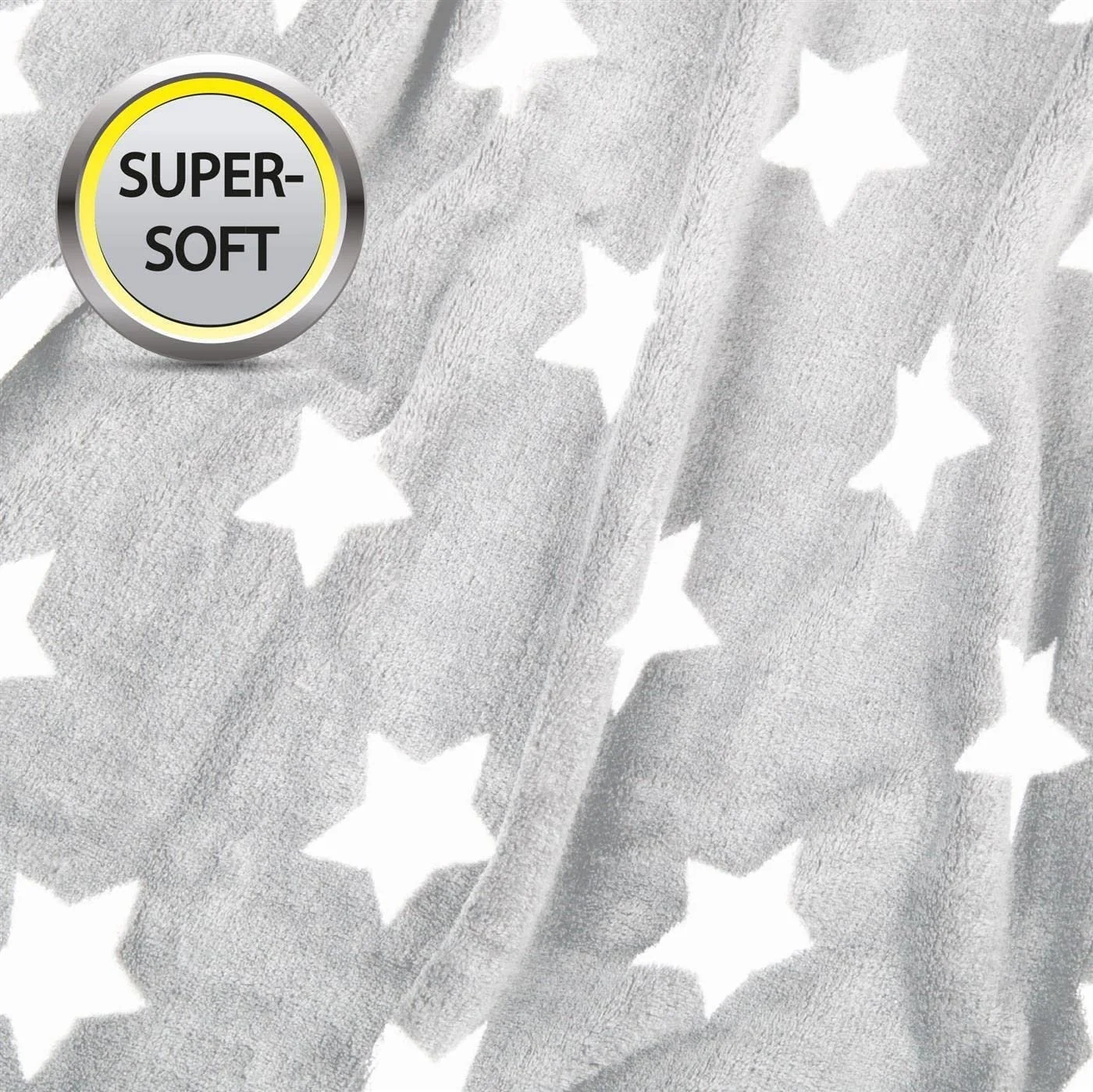 Покривало Bestlivings XXL (150 x 200 см) Світло-сірий Флісова Покривало з мікрофібри з візерунком у вигляді зірок, фото №4