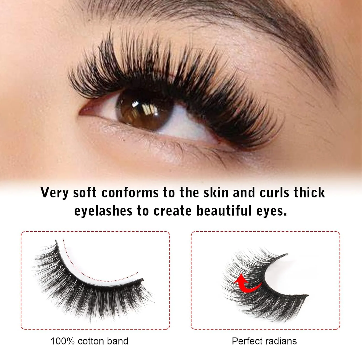 Набір з 5 пар накладних вій / Натуральний вигляд / 6D / Набір натуральних вій / Ручна робота / Багаторазові, фото №7
