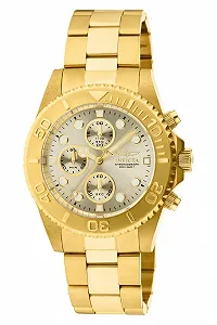 Годинник Кварцовий Invicta Pro Diver Унісекс Хронограф Бежевий циферблат Золотистий браслет 1774 - Фото 1