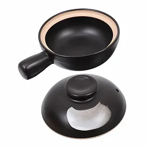 Кастрюля Керамическая Маленькая с крышкой с отверстием Жаростойкая с ручкой - Фото 1