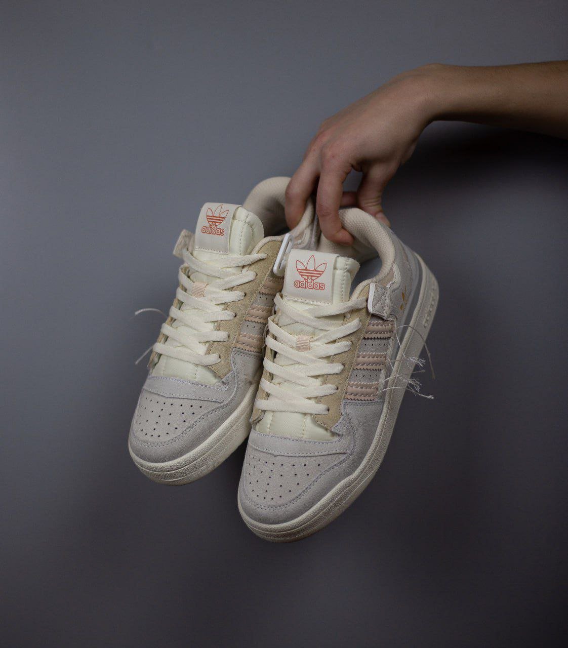 Женские кроссовки Adidas Forum 84 Low “Off white” Gray Beige, фото №6