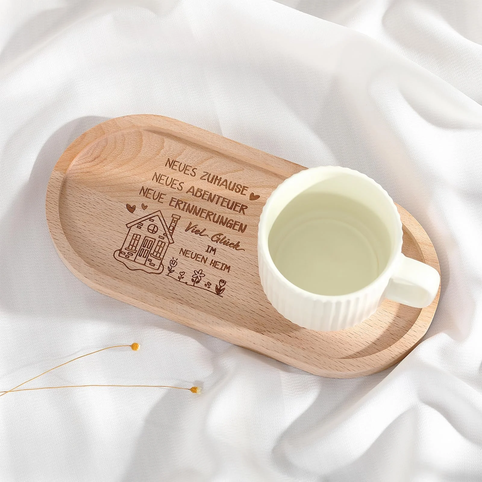 Таця дерев'яна Hestya з гравіюванням Щасти у новому домі, фото №1 Таця дерев'яна Hestya з гравіюванням Щасти у новому домі, фото №1