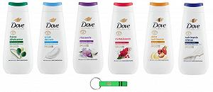 Гель для душу Dove Advanced Care з ефектом крему 225 мл, 6 шт + брелок - Фото 1