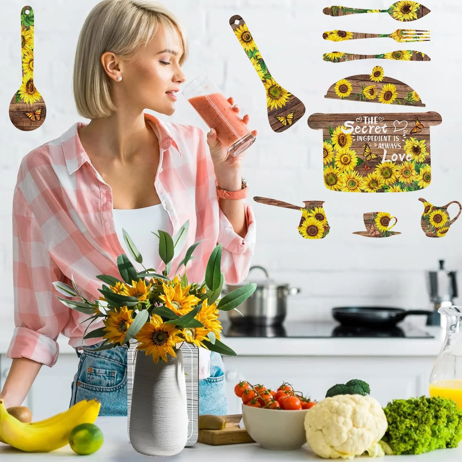 Наклейка на стіну Соняшник акварельна 3D Жовта, фото №5