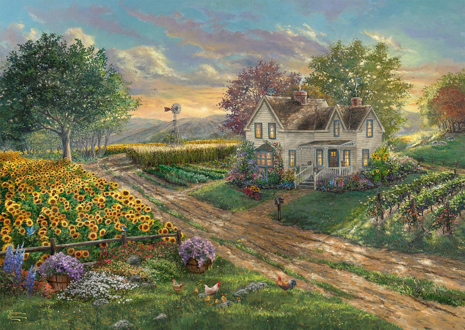 Пазл Schmidt Spiele Thomas Kinkade 58779 Sunflower Fields 1000 элементов Черный, фото №3