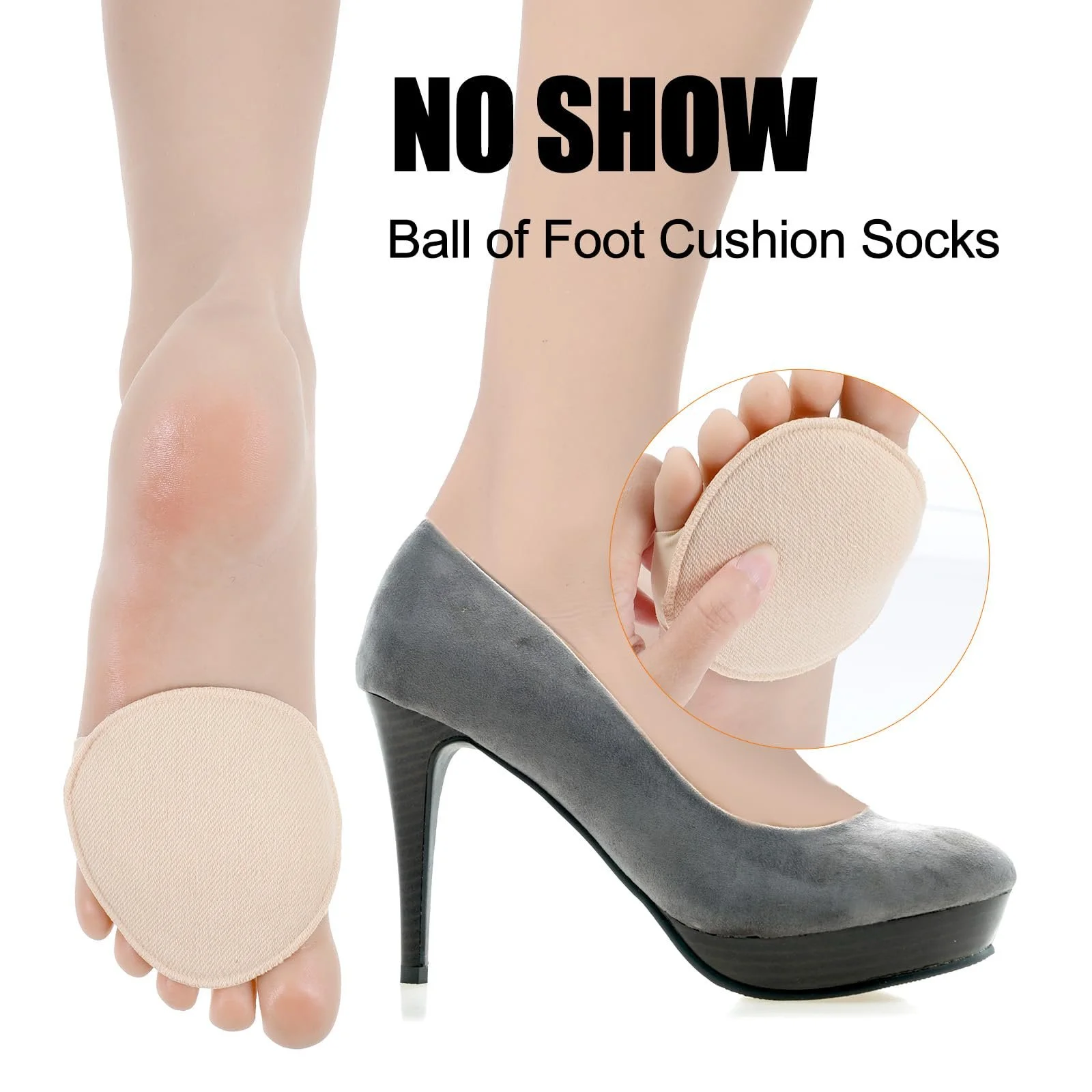 Жіночі шкарпетки-слідки з підкладкою, 8 пар, фото №5