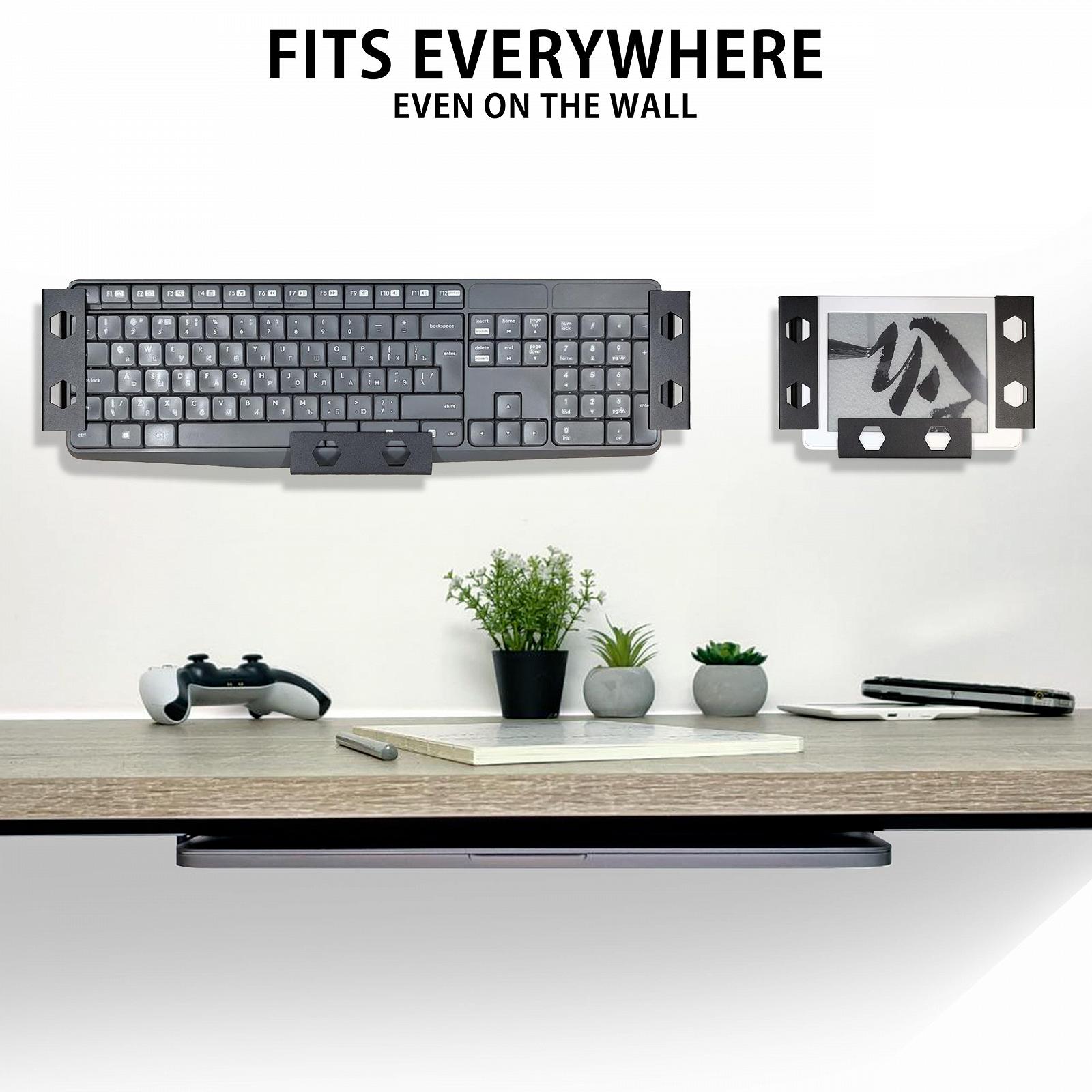 Тримач для ноутбука MyGadget металевий під стіл [Макс. товщина 30 мм] з силіконовим захистом від подряпин Чорний, фото №6