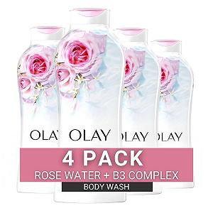 Гель для душу Olay Fresh Outlast Rose Water and Sweet Nectar з B3 650 мл (4 шт. в упаковці) - Фото 1