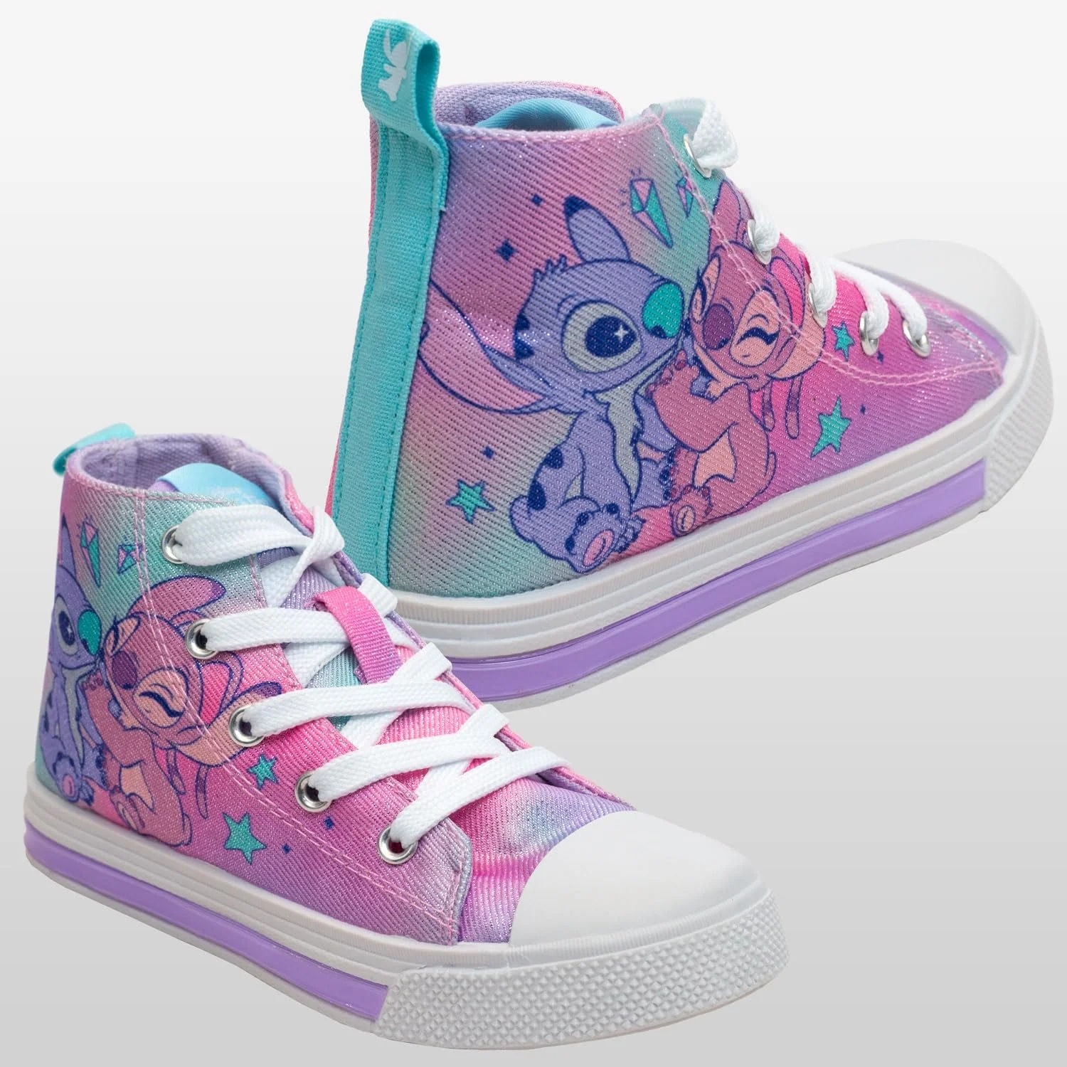 Кеди Disney Stitch для дівчат, високі або низькі, з полотна або поліестеру, з LED-підсвіткою або без неї, на шнурівці або з застібкою-блискавкою, розміри 8-2, фото №6
