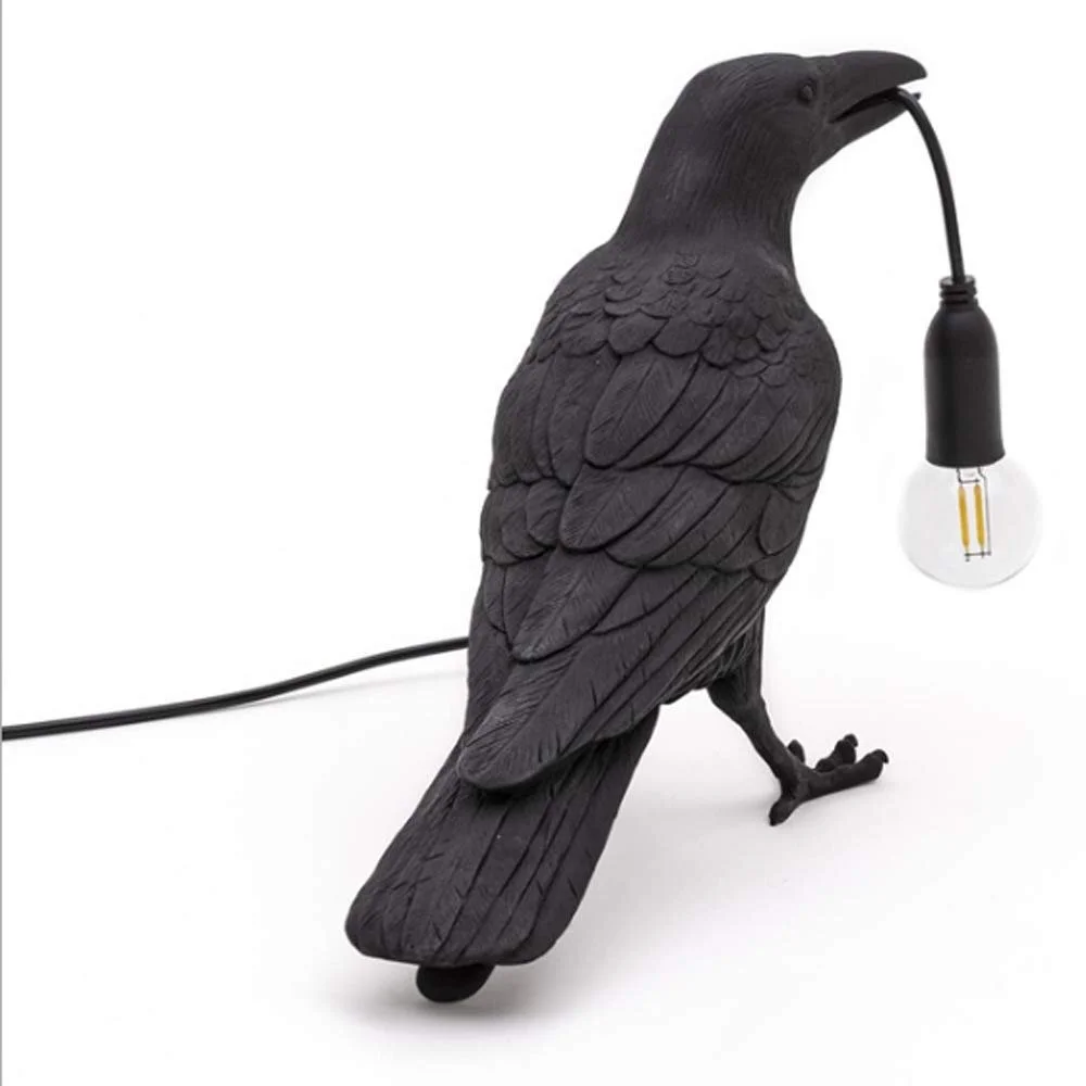 Настольная лампа Raven Дизайн Птица Nordic LED Modern Art Deco Черная, фото №3