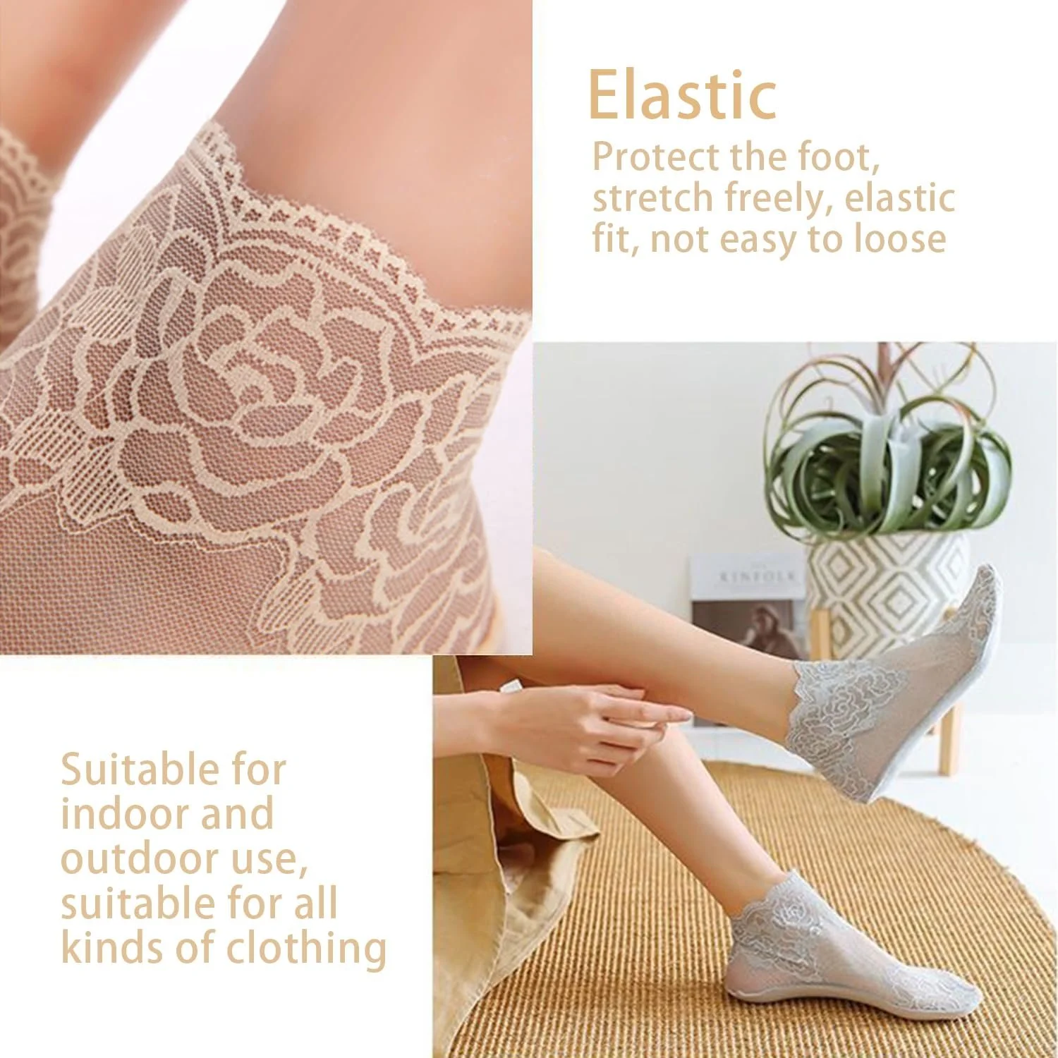 Жіночі шкарпетки, 6 пар, з мереживом, фото №4 Жіночі шкарпетки, 6 пар, з мереживом, фото №4