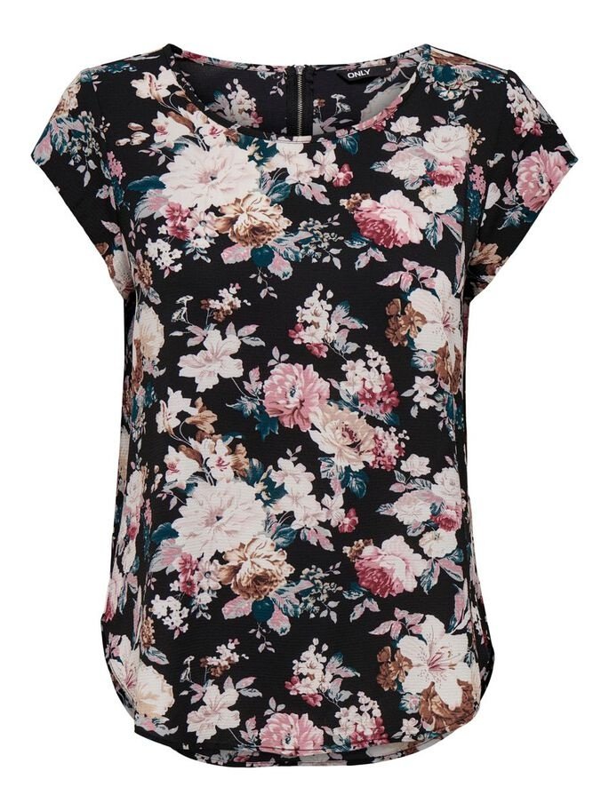 Блуза ONLVIC SS AOP TOP NOOS PTM 15161116--AOP:BIG LARRY FLOWER ONLY Чорний L/XL, фото №4