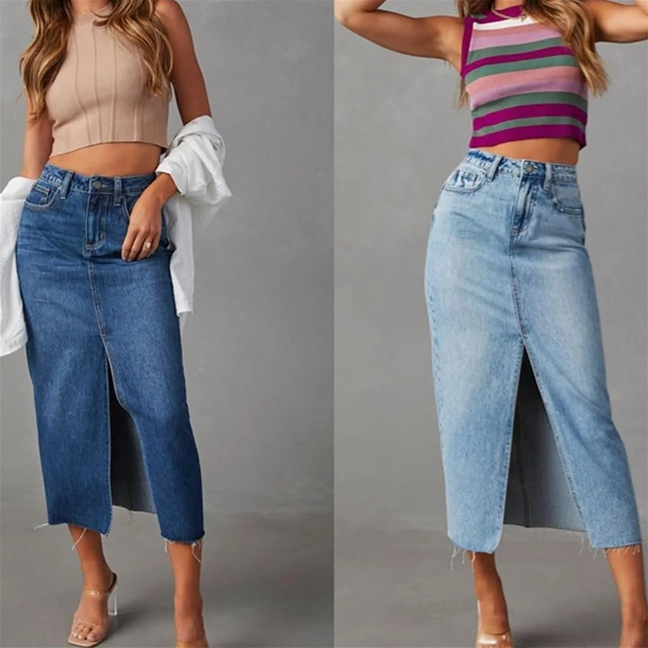 Спідниця A-силуету Agiyenna Денім з ґудзиками, боковим розрізом, високою талією, фото №5 Спідниця A-силуету Agiyenna Денім з ґудзиками, боковим розрізом, високою талією, фото №5