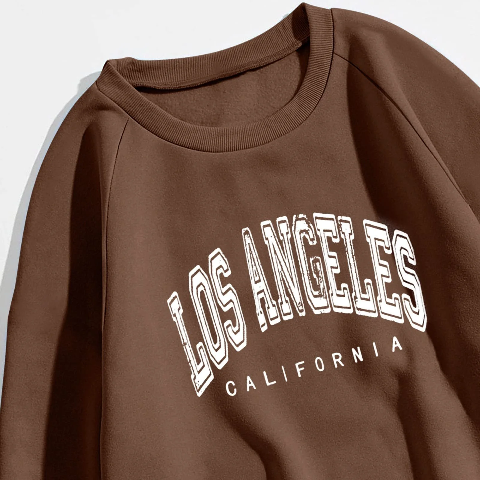 Женский свитшот Los Angeles California College, круглый вырез, однотонный, с буквами, фото №8