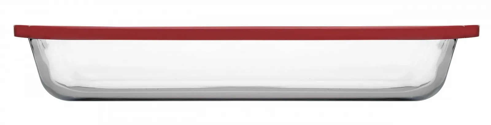 Форма для запікання Pasabahce Borcam 59124 скляна прямокутна з червоною кришкою 40 x 25 см 3.85 л, фото №3