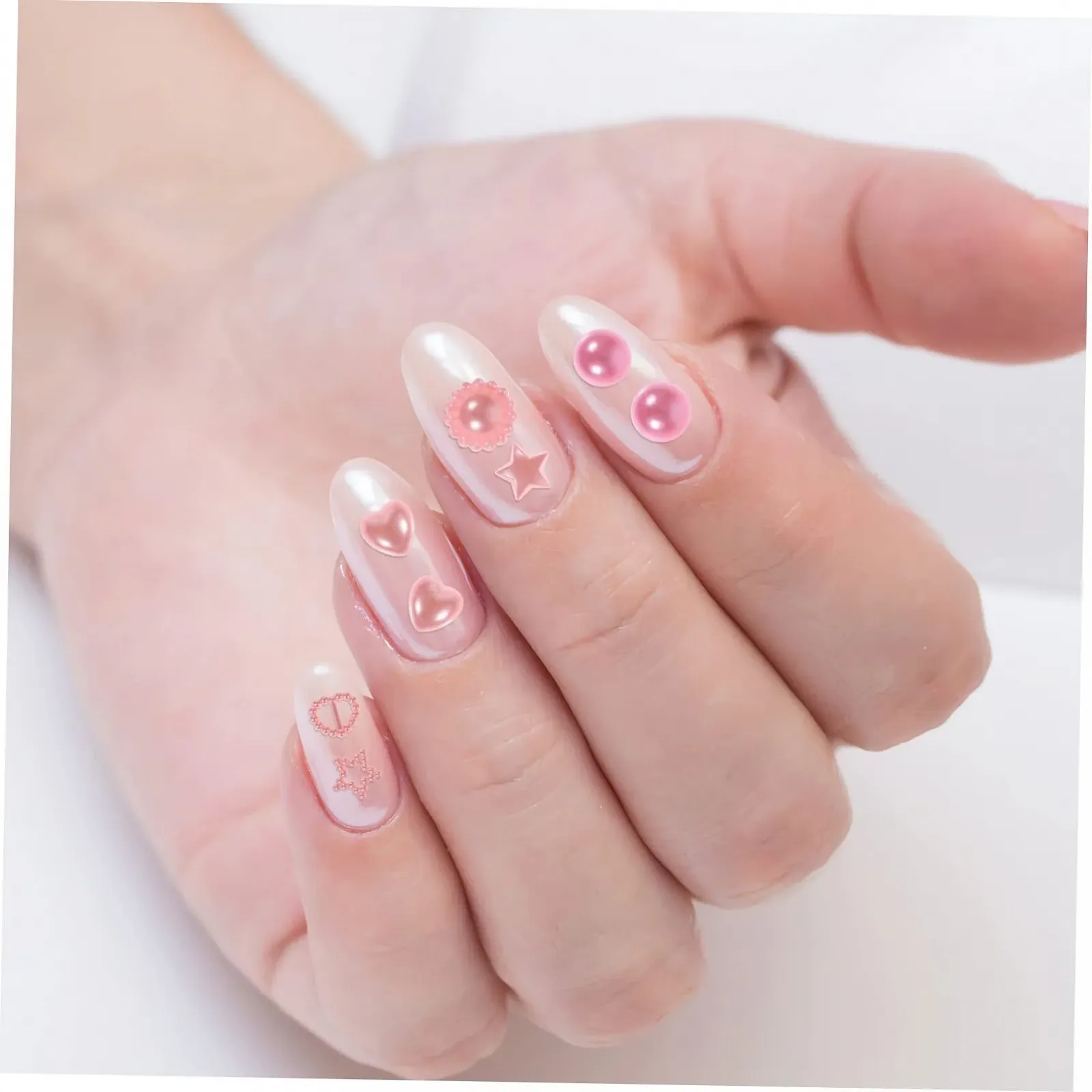 Набор для нейл-арта Healvian 2 шт., пластик, подвески для ногтей, бижутерия, стразы для волос, аксессуары для девочек, оконная валентность, 3D пластиковые бусины в форме сердца, фото №3