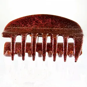 Заколка для волос больших волос WeLoveBeads 10 см Красная с серебряными блестками - Фото 1