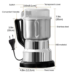 Електричний Млинок для Кавових Зерен WASAGA 300 Вт з Нержавіючої Сталі з Захистом від Перегріву для Горіхів Спецій Насіння Зерна synthetic.ua - Фото 1