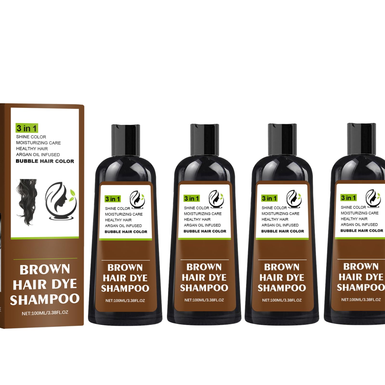 Шампунь Коричневый Шампунь для покраски волос Серое покрытие Натуральный Цвет волос Упаковка из 4, фото №1