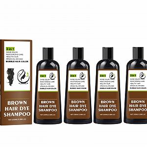 Шампунь Коричневый Шампунь для покраски волос Серое покрытие Натуральный Цвет волос Упаковка из 4 - Фото 1